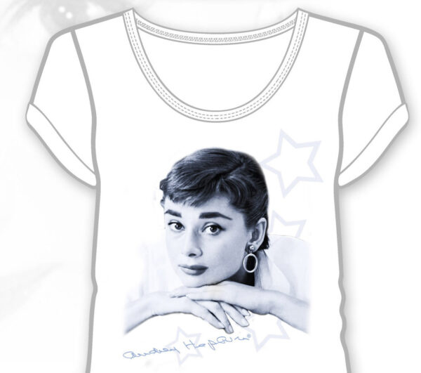 Audrey Hepburn orecchini T-shirt ufficiale