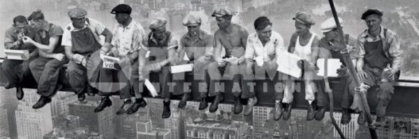 Lunch on Skyscraper door poster